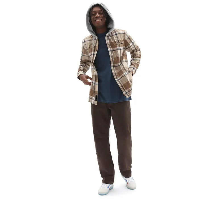 Vans Shirts Men Lopes Hooded Shirt Brown