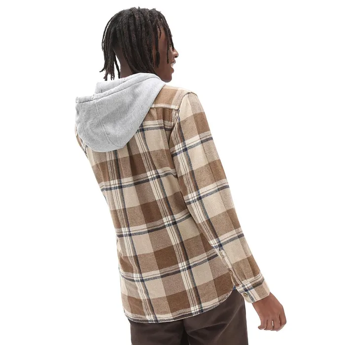 Vans Shirts Men Lopes Hooded Shirt Brown