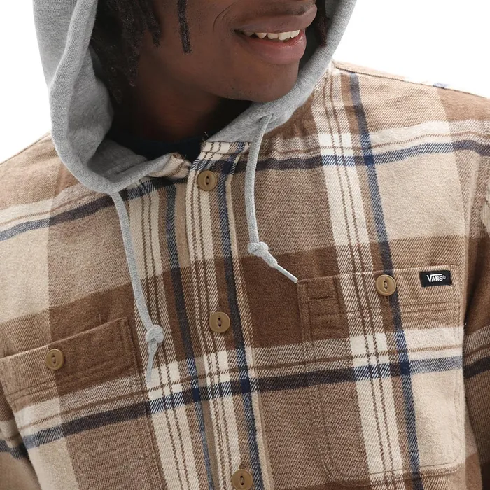 Vans Shirts Men Lopes Hooded Shirt Brown