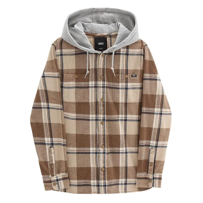 Vans Shirts Men Lopes Hooded Shirt Brown