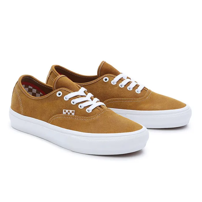 Vans Skate Shoes Men Skate Authentic Leather Shoes Brown
