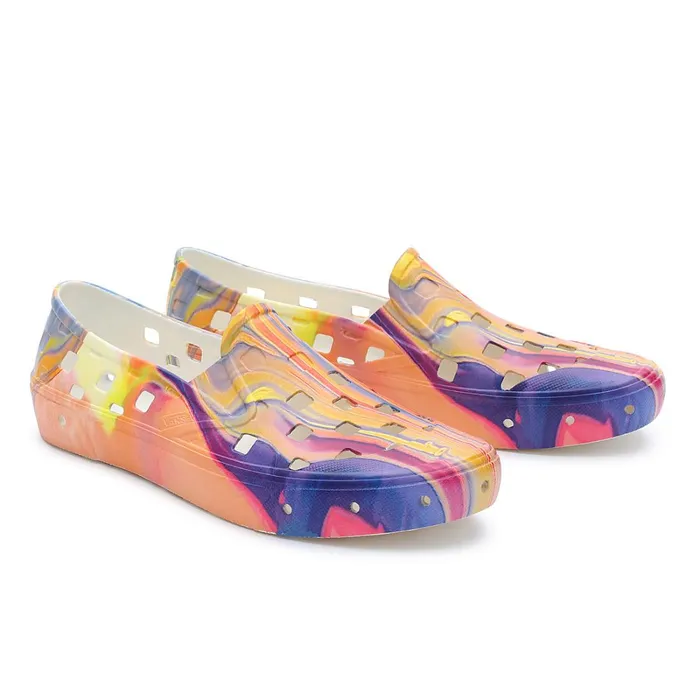 Vans Slipon Shoes Women Resin Rainbow SlipOn TRK Shoes Multicolour