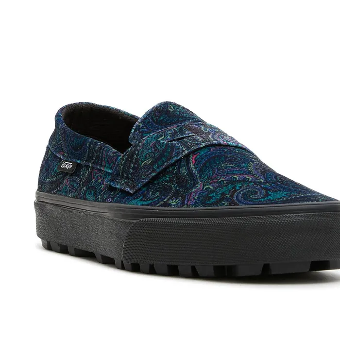 Vans Slipon Shoes Women Style 53 Velvet Shoes Blue