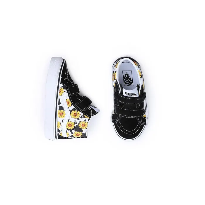 Vans Toddler Shoes 14 Years Kids Toddler Cow Floral Sk8Mid Reissue Hook And Loop Shoes 14 Years Multicolour