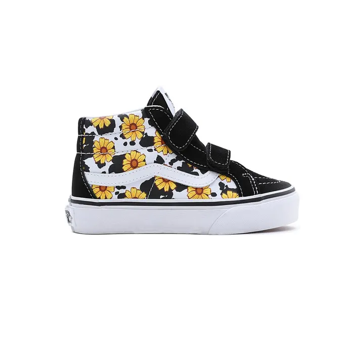 Vans Toddler Shoes 14 Years Kids Toddler Cow Floral Sk8Mid Reissue Hook And Loop Shoes 14 Years Multicolour