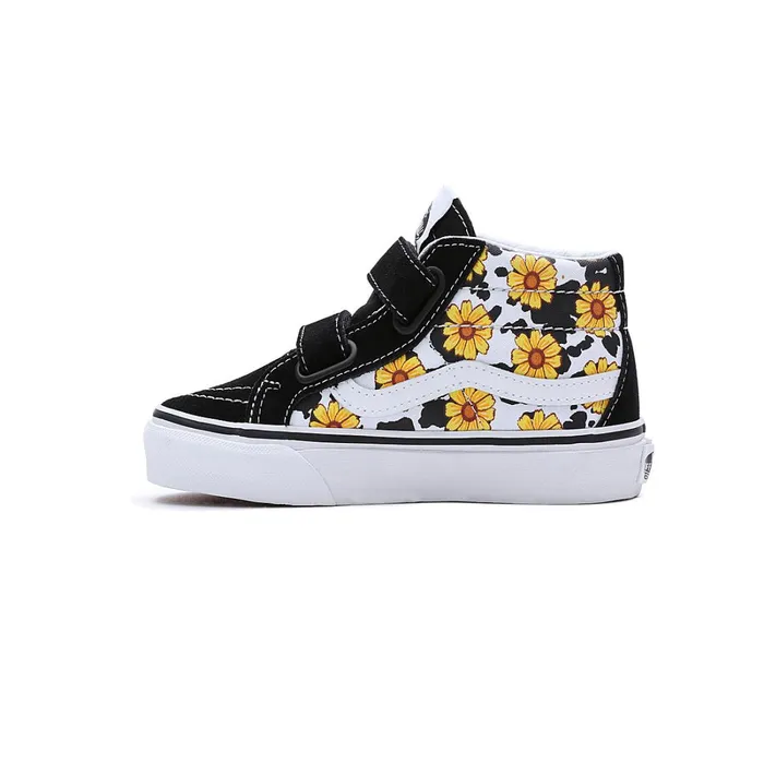 Vans Toddler Shoes 14 Years Kids Toddler Cow Floral Sk8Mid Reissue Hook And Loop Shoes 14 Years Multicolour