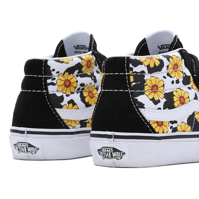 Vans Toddler Shoes 14 Years Kids Toddler Cow Floral Sk8Mid Reissue Hook And Loop Shoes 14 Years Multicolour