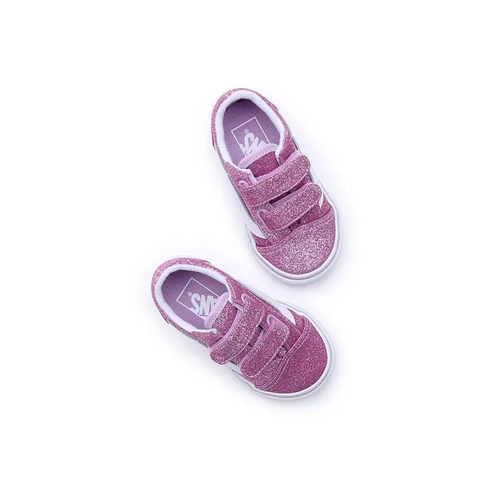 Vans Toddler Shoes 14 Years Kids Toddler Glitter Old Skool Hook And Loop Shoes 14 Years Purple