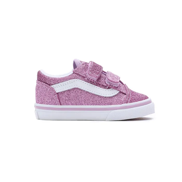 Vans Toddler Shoes 14 Years Kids Toddler Glitter Old Skool Hook And Loop Shoes 14 Years Purple