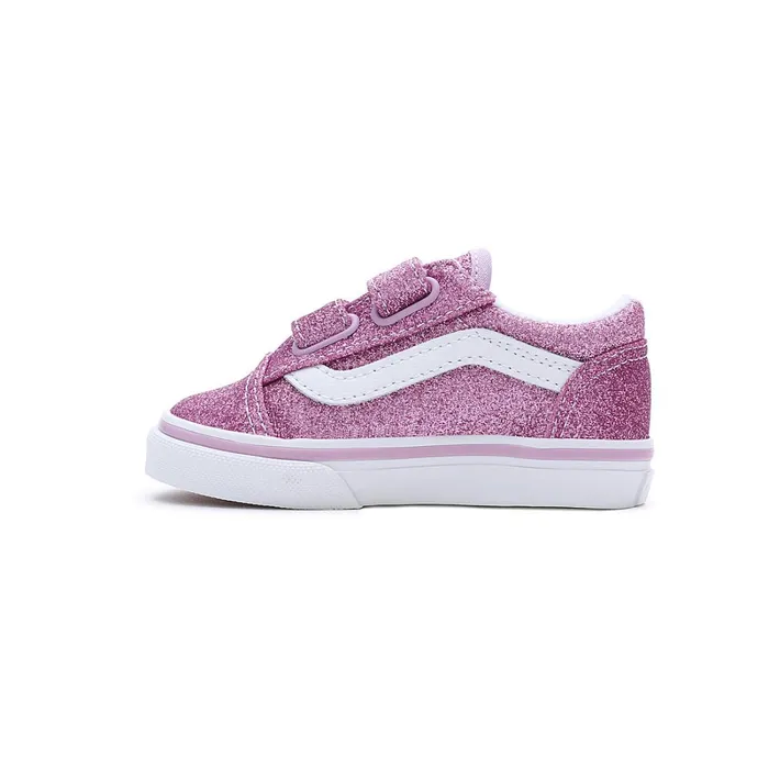 Vans Toddler Shoes 14 Years Kids Toddler Glitter Old Skool Hook And Loop Shoes 14 Years Purple