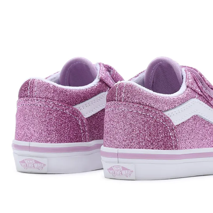 Vans Toddler Shoes 14 Years Kids Toddler Glitter Old Skool Hook And Loop Shoes 14 Years Purple
