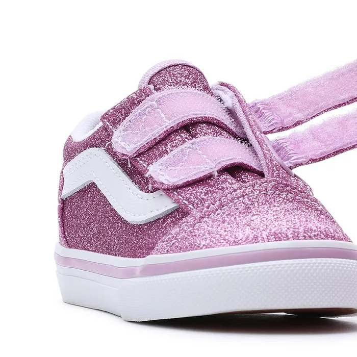 Vans Toddler Shoes 14 Years Kids Toddler Glitter Old Skool Hook And Loop Shoes 14 Years Purple