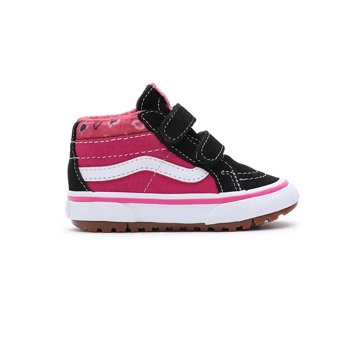 Vans View All Kids Toddler Paisley Sk8Mid Reissue MTE1 Hook And Loop Shoes 14 Years Black Pink