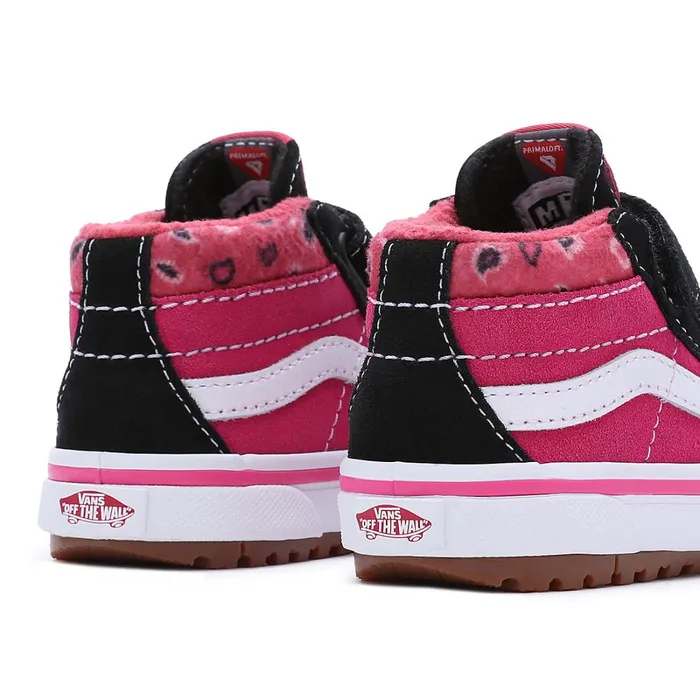 Vans View All Kids Toddler Paisley Sk8Mid Reissue MTE1 Hook And Loop Shoes 14 Years Black Pink