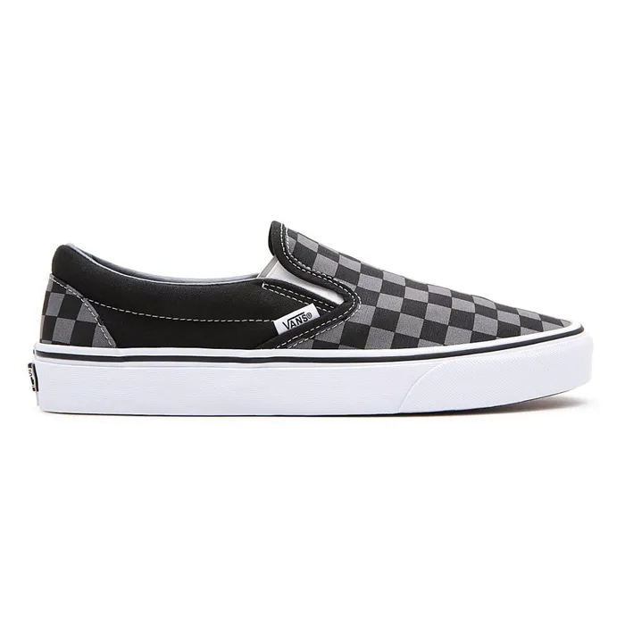 Vans View All Men Checkerboard Classic SlipOn Shoes Black Grey