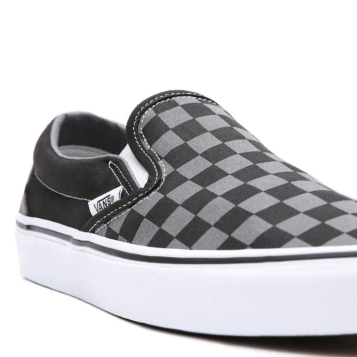Vans View All Men Checkerboard Classic SlipOn Shoes Black Grey
