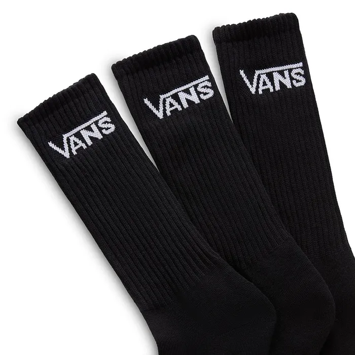Vans View All Men Classic Crew Socks 3 Pairs Black
