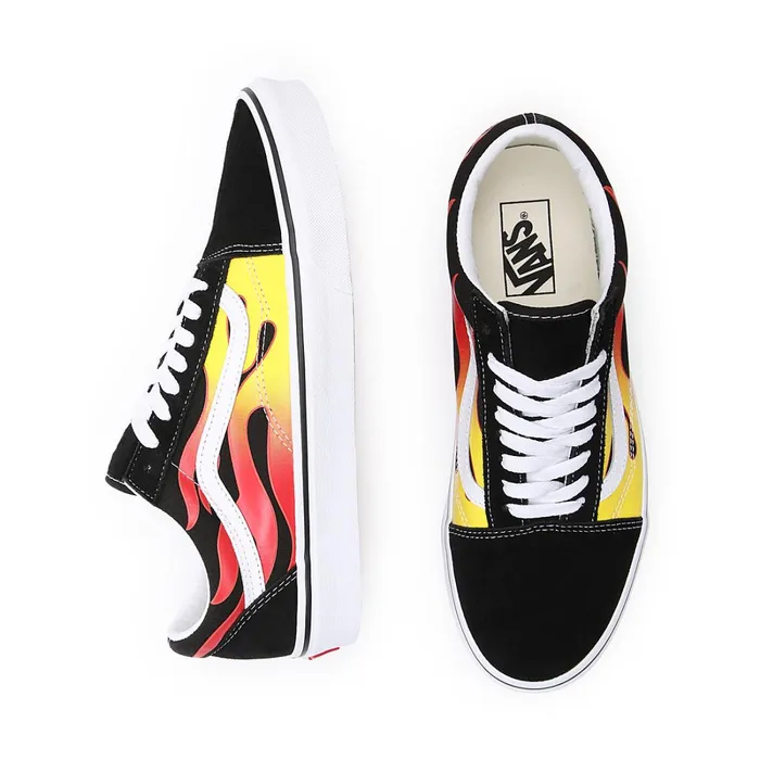 Vans View All Men Flame Old Skool Shoes Black