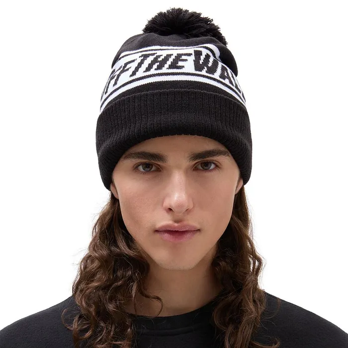 Vans View All Men Off The Wall Pom Beanie Black White