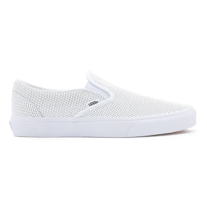 Vans View All Men Perf Leather Classic SlipOn Shoes White