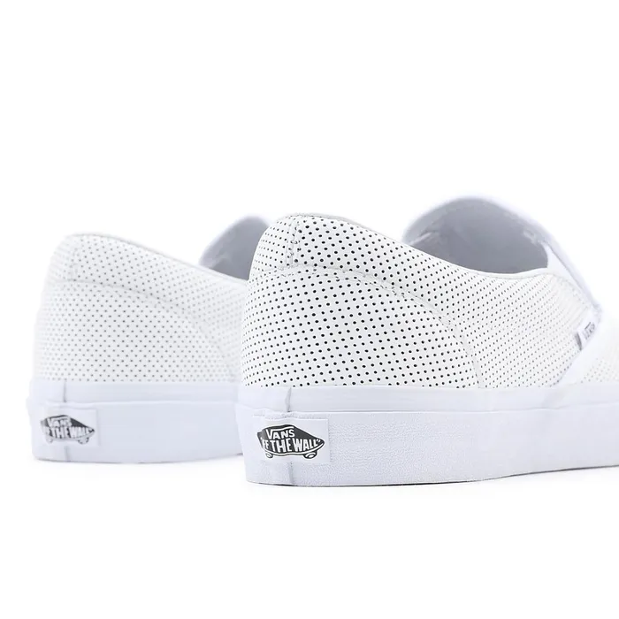 Vans View All Men Perf Leather Classic SlipOn Shoes White