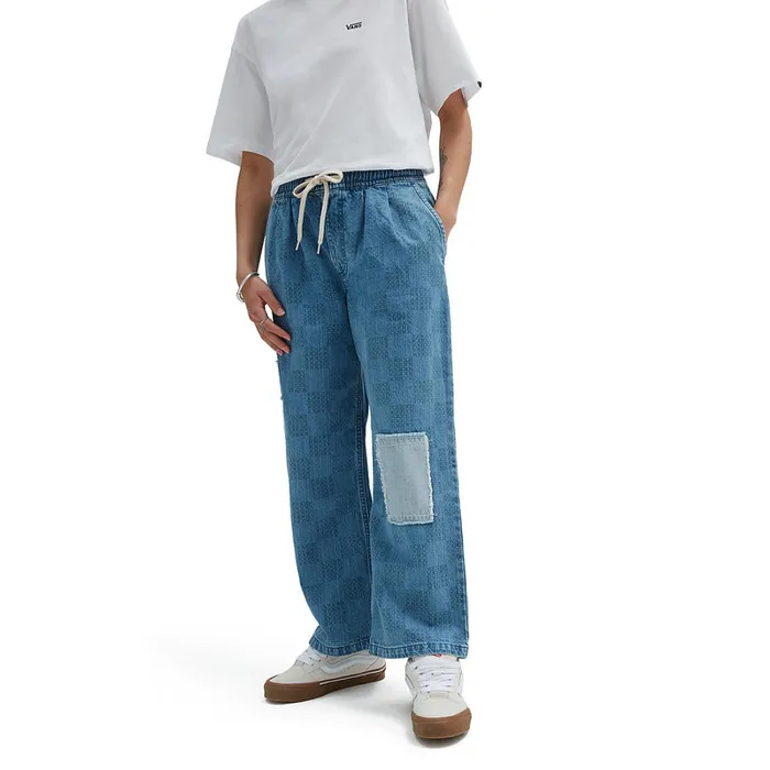 Vans View All Women Mended Check Denim Range Trousers Blue