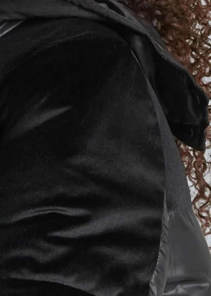 VELVET DETAIL PUFFER JACKET Black Women VENUS Coats