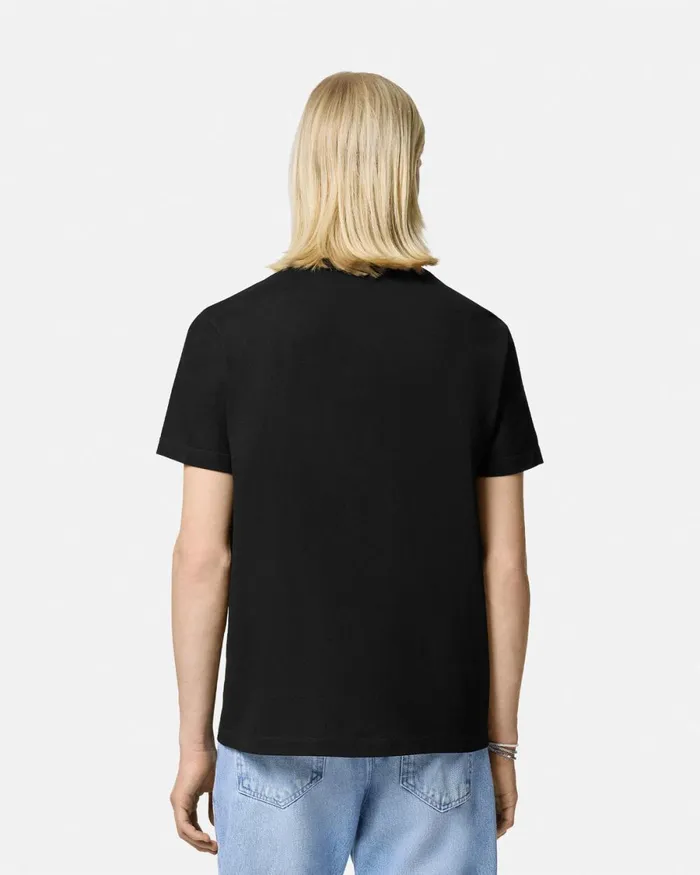 Versace 90s Vintage Logo Polo Shirt Black Men TShirts and Polos