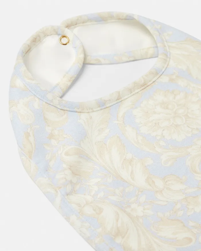 Versace Barocco Baby Bib Grayprint Kids Accessories