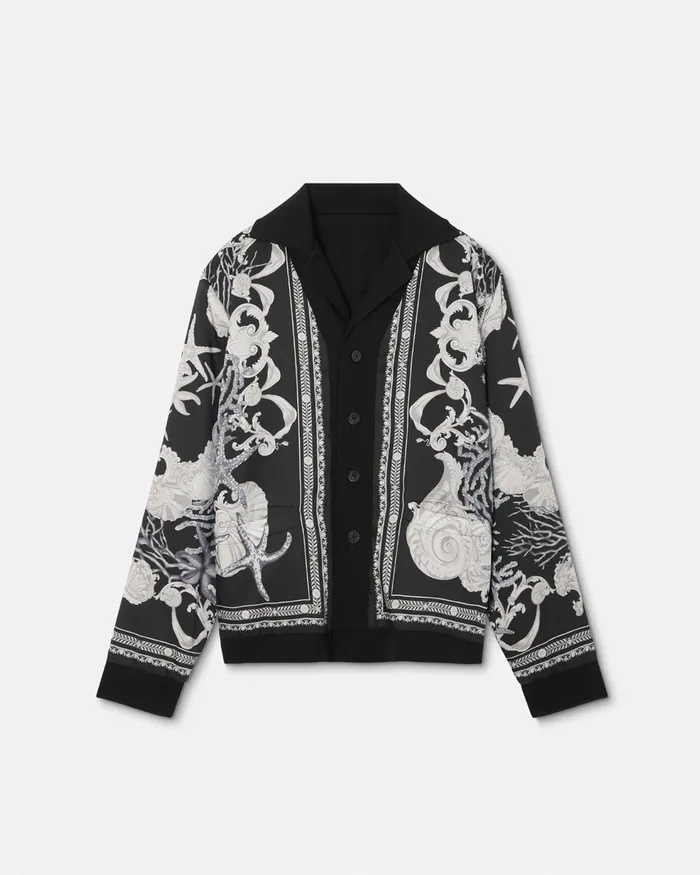 Versace Barocco Sea Reversible Cardigan Black Men Knitwear