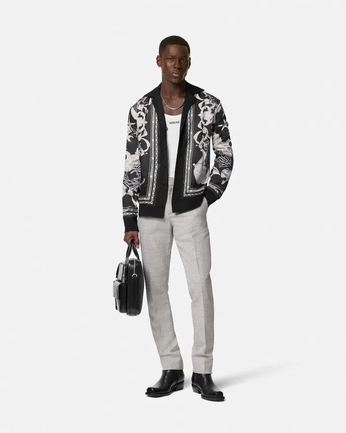 Versace Barocco Sea Reversible Cardigan Black Men Knitwear