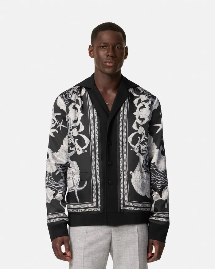 Versace Barocco Sea Reversible Cardigan Black Men Knitwear