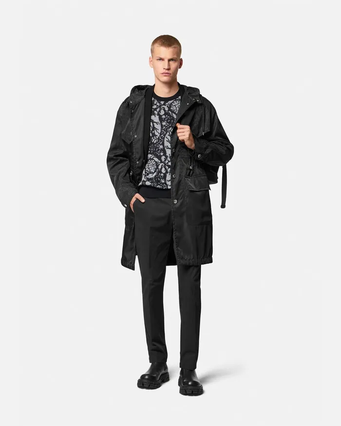 Versace Barocco Silhouette Vanis Sweater Blacksilver Men Knitwear
