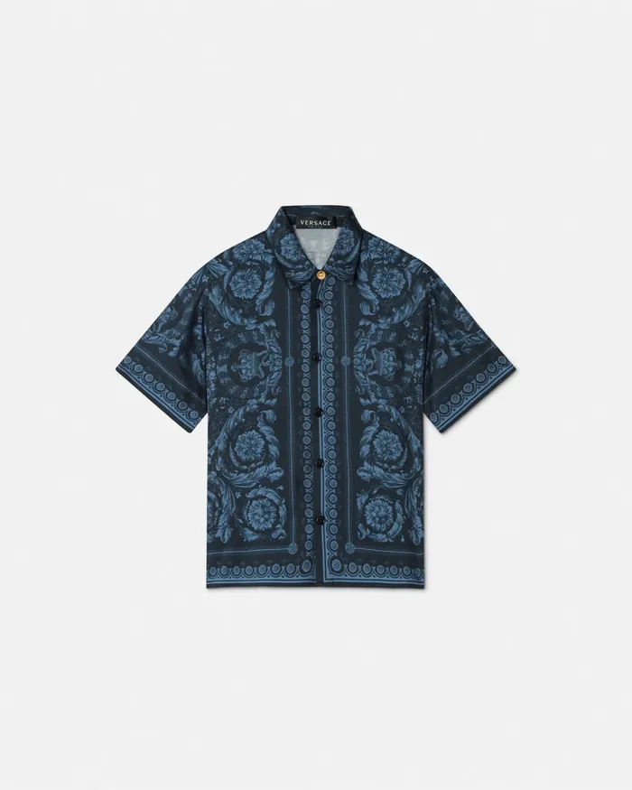 Versace Barocco Silk Shirt Blueprint Kids Shirts