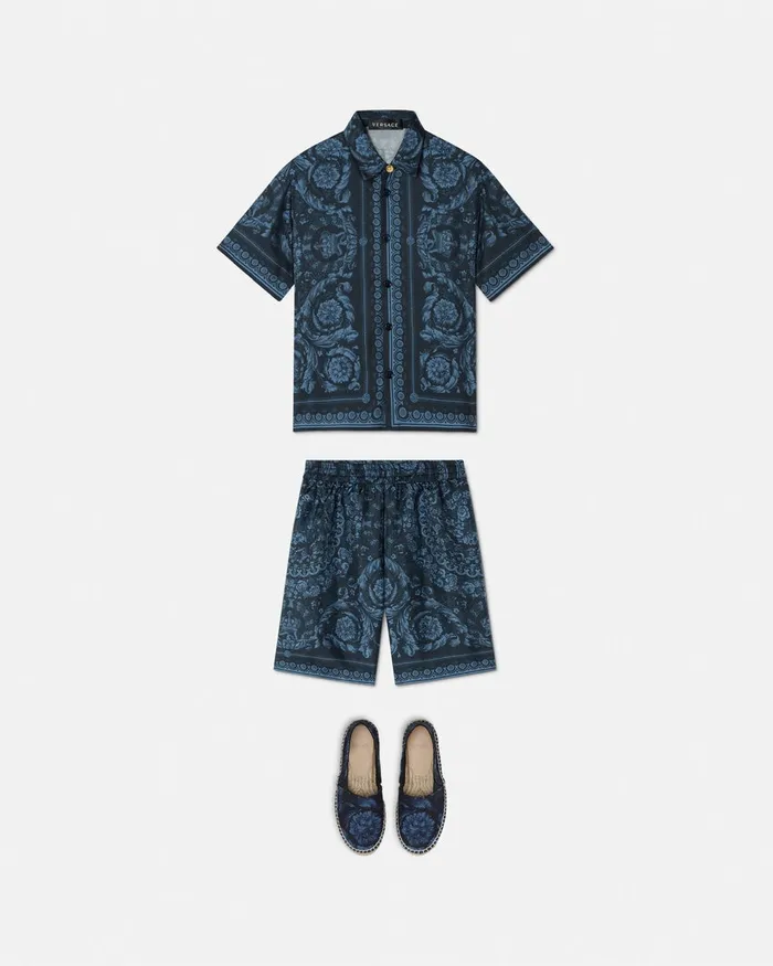 Versace Barocco Silk Shirt Blueprint Kids Shirts