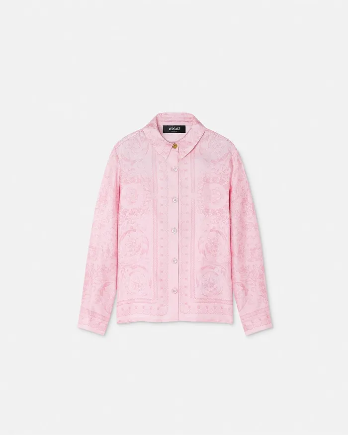 Versace Barocco Silk Shirt Pinkprint Kids Shirts and Tshirts
