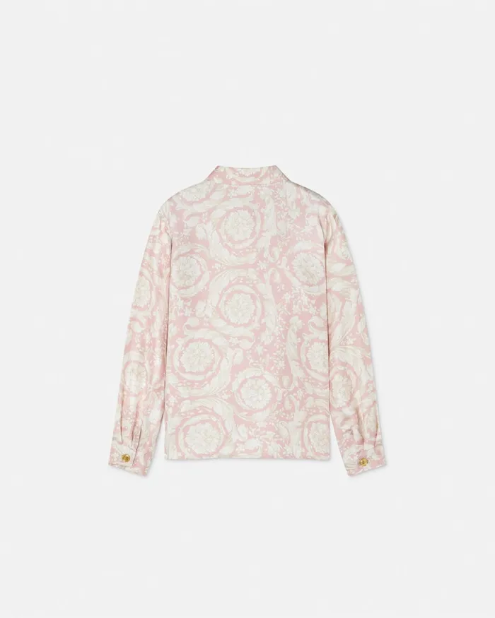 Versace Barocco Silk Shirt Pinkprint Kids Shirts and Tshirts