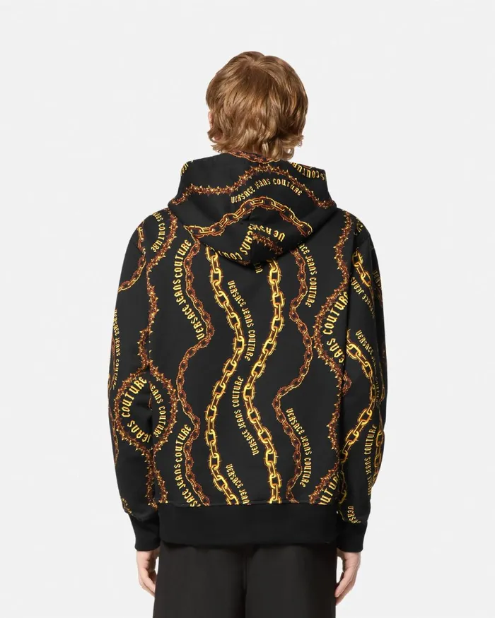 Versace Chain Couture Hoodie Blackgold Men Jeans Couture