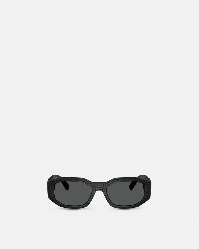 Versace Crystal Medusa Biggie Sunglasses Black WomenMen Sunglasses