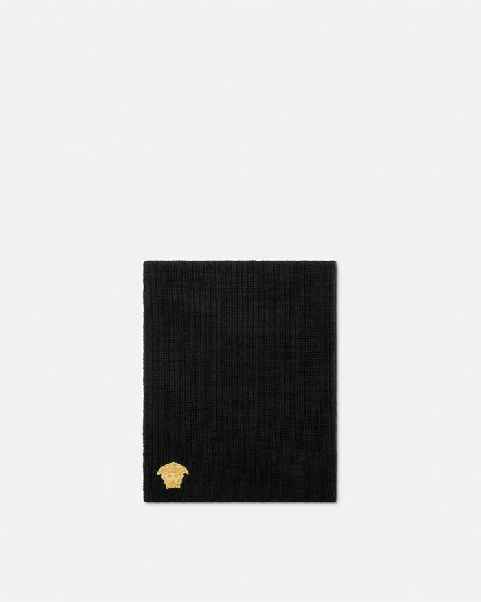 Versace Embroidered Medusa Neck Warmer Black Kids Bags and Accessories