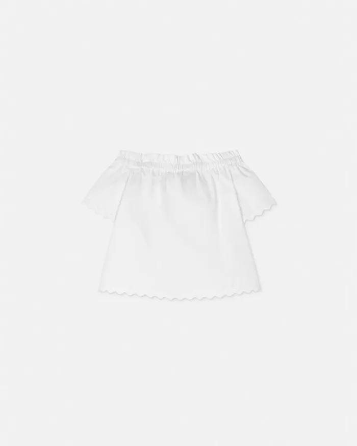 Versace Embroidered Sangallo Baby Shirt White Kids Shirts and Tshirts