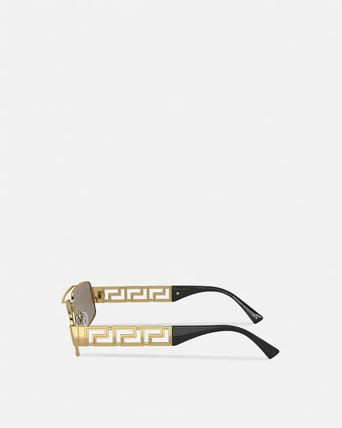 Versace Greca Sunglasses Blackgold Men Sunglasses