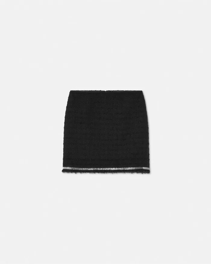 Versace Heritage Tweed Mini Skirt Black Women Skirts