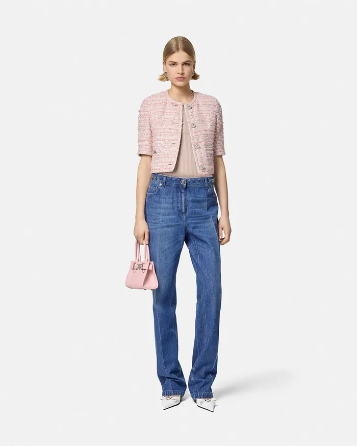 Versace Knit Tank Top Light Pink Women Shirts and Tops