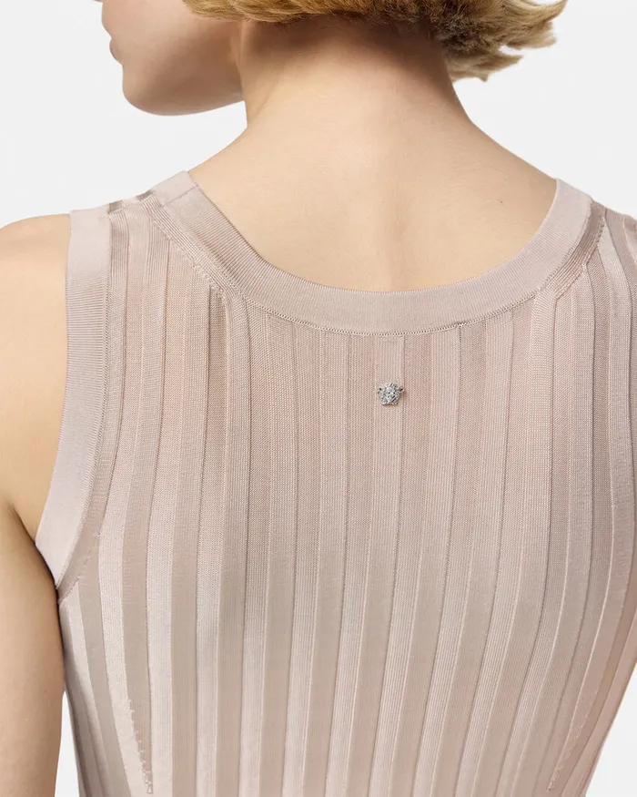 Versace Knit Tank Top Light Pink Women Shirts and Tops