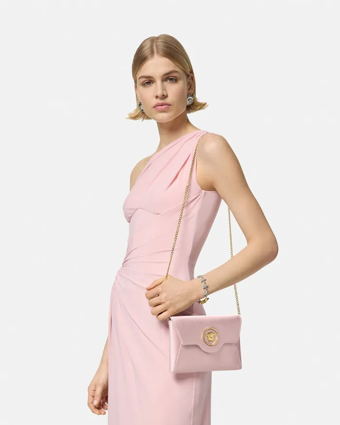 Versace La Medusa Envelope Clutch Light Pink Women Shoulder and Crossbody