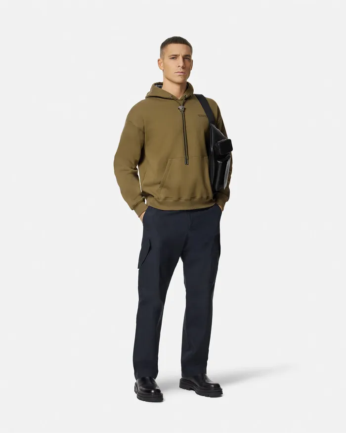 Versace La Medusa Hoodie Green Men Sweatshirts