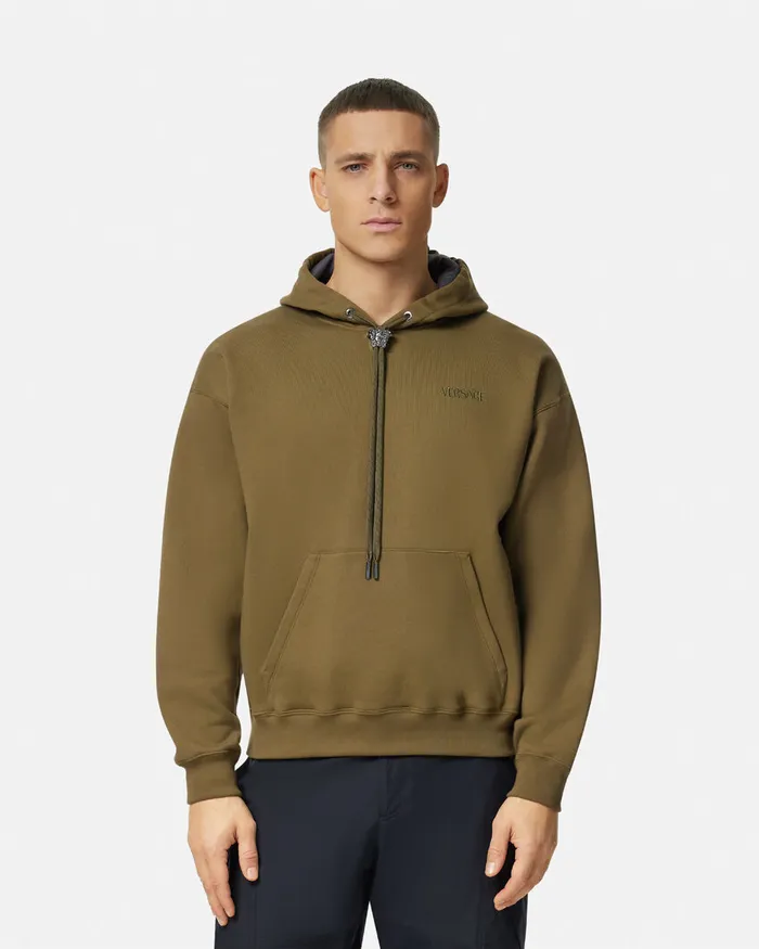 Versace La Medusa Hoodie Green Men Sweatshirts