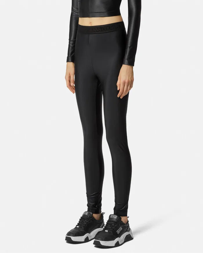 Versace Logo Leggings Blackprint Women Jeans Couture