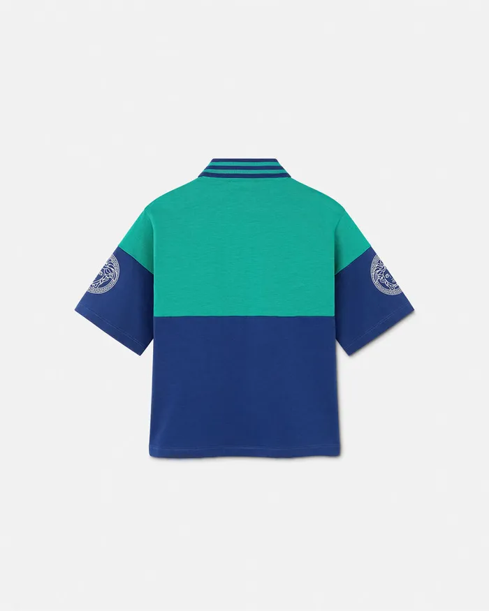 Versace Logo Polo Shirt Bluegreen Kids Tshirts and Polos
